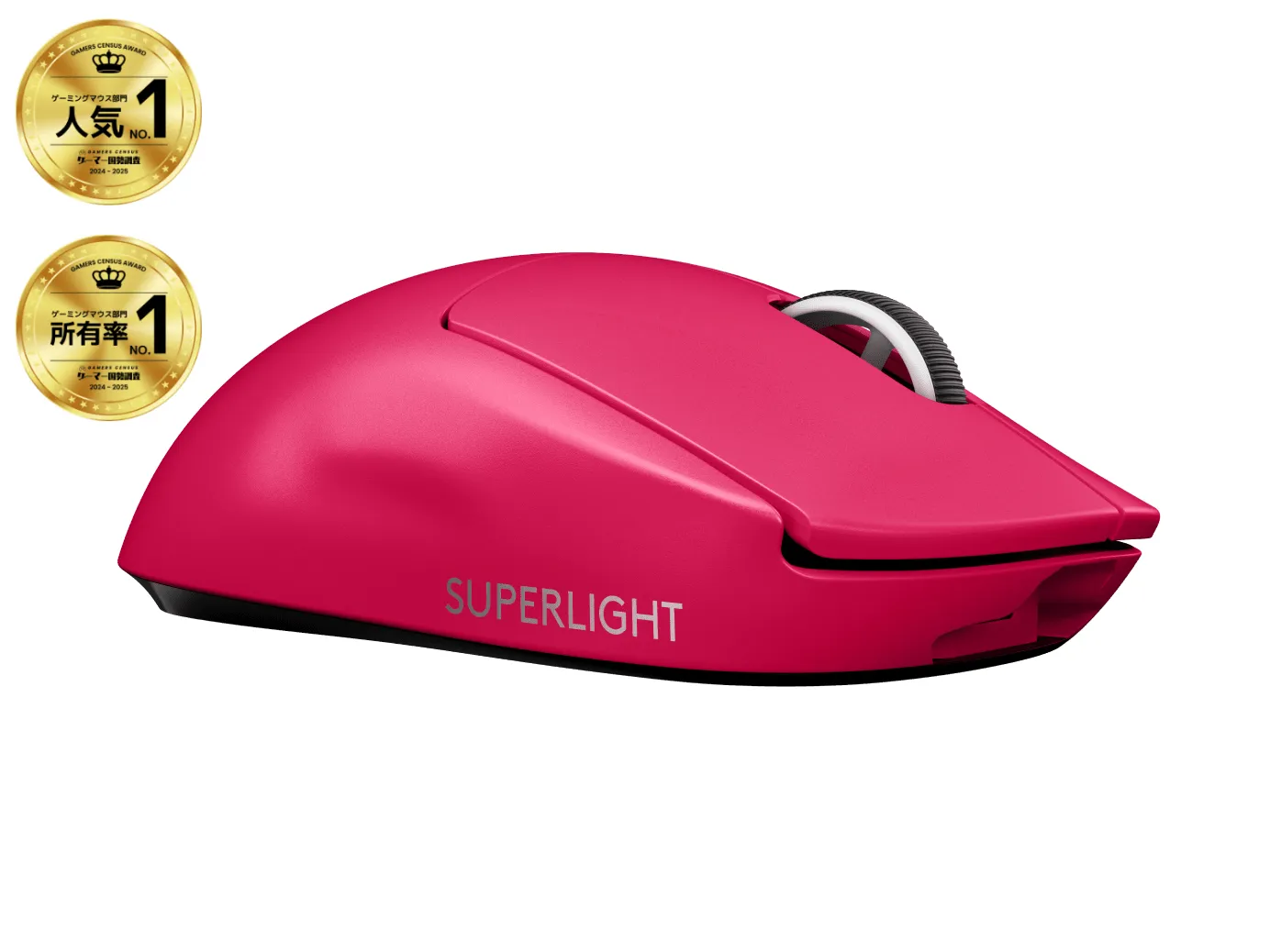 Logitech PRO X SUPERLIGHT Langaton pelihiiri - Hiiri - Optinen - 5 painiketta - Langaton - LIGHTSPEED - Logitech LIGHTSPEED -vastaanotin - Magenta