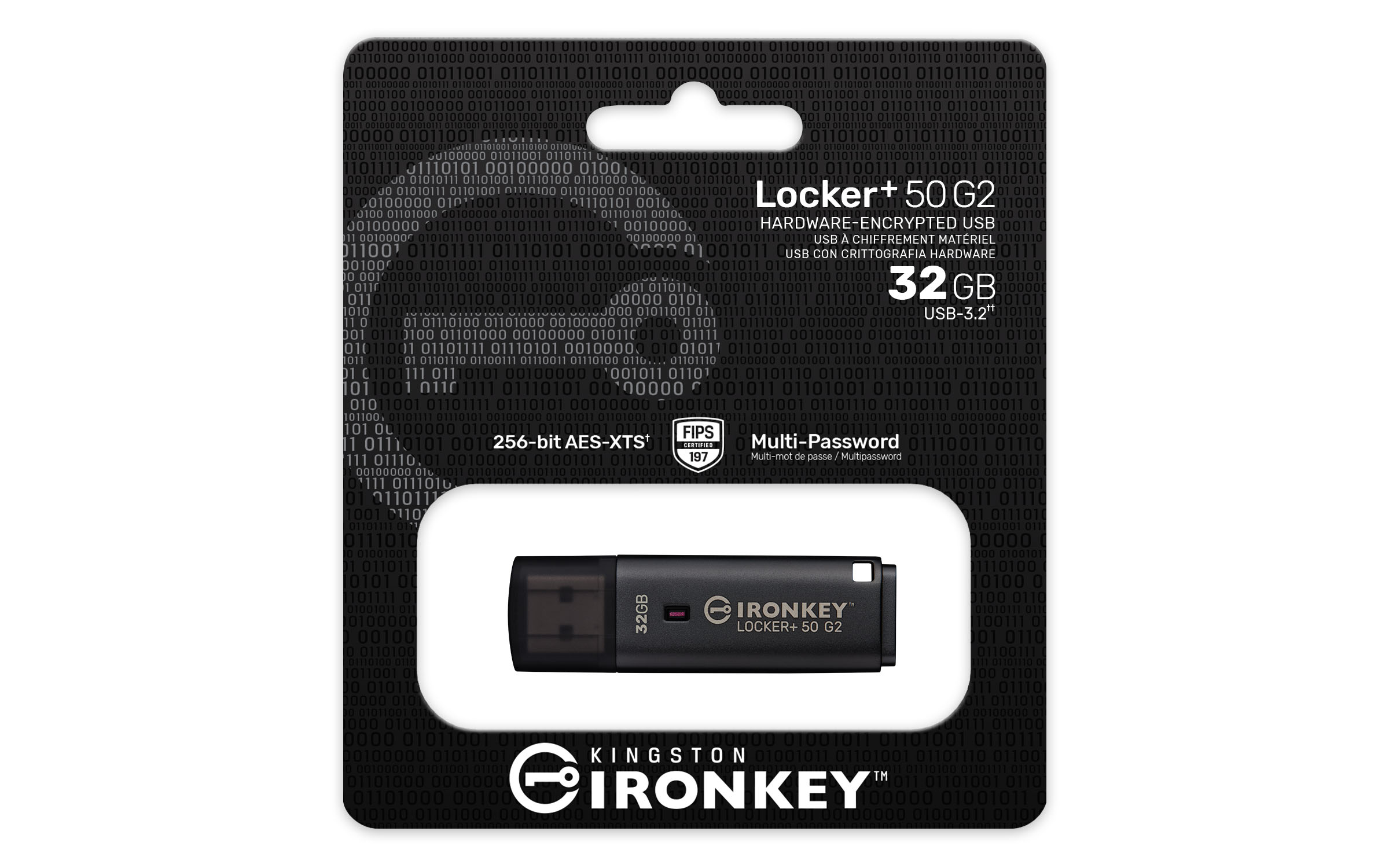 Kingston IronKey Locker+ 50 G2 - Musta - 32GB - USB-tikku