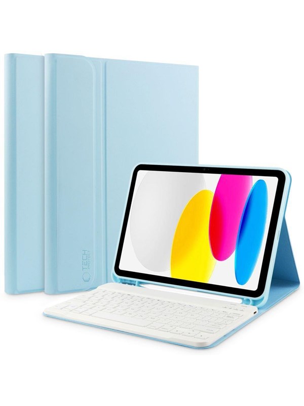 Etui na tablet Tech-Protect Etui IPAD 10.9 2022 Tech-Protect SC Pen + Keyboard jasnoniebieskie