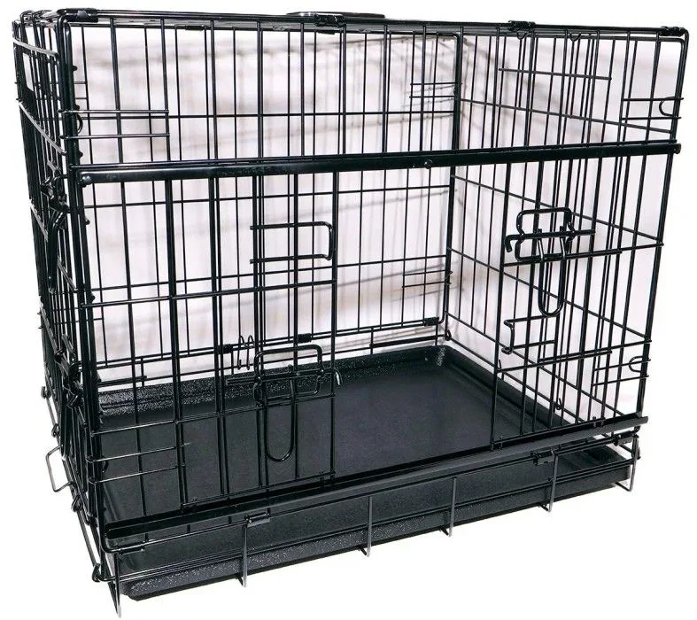 Active Canis - Premium liukuovellinen häkki - Musta - 122 x 76 x 84 cm