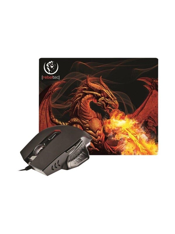 Rebeltec Red Dragon set med mus + musmatta