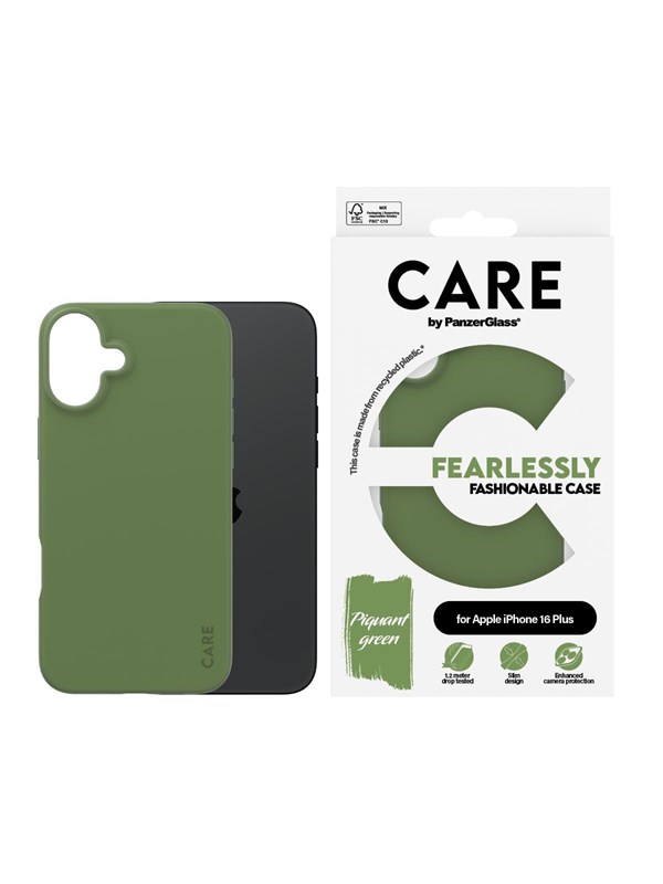PanzerGlass CARE Fashionable Case for iPhone 16 Plus Green