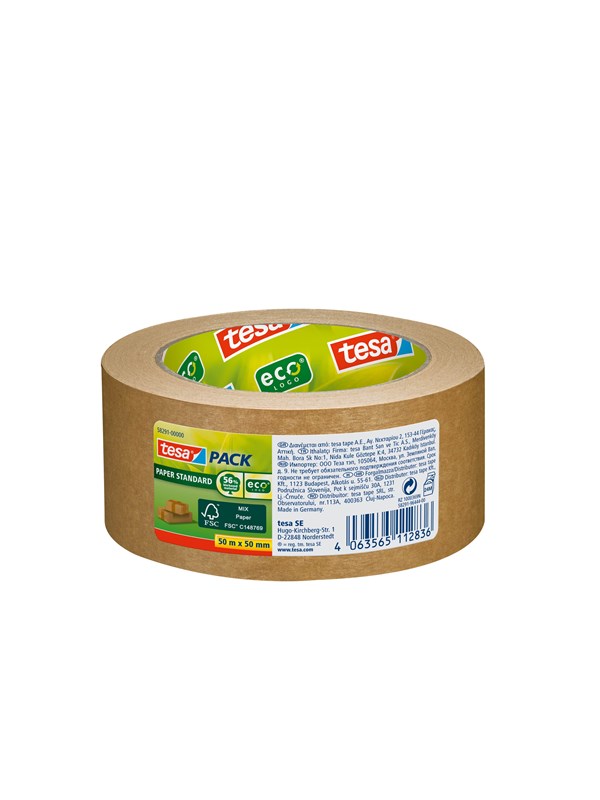 tesa pack Paper Standard Packaging Tape ecoLogo 50m x 50mm Ruskea