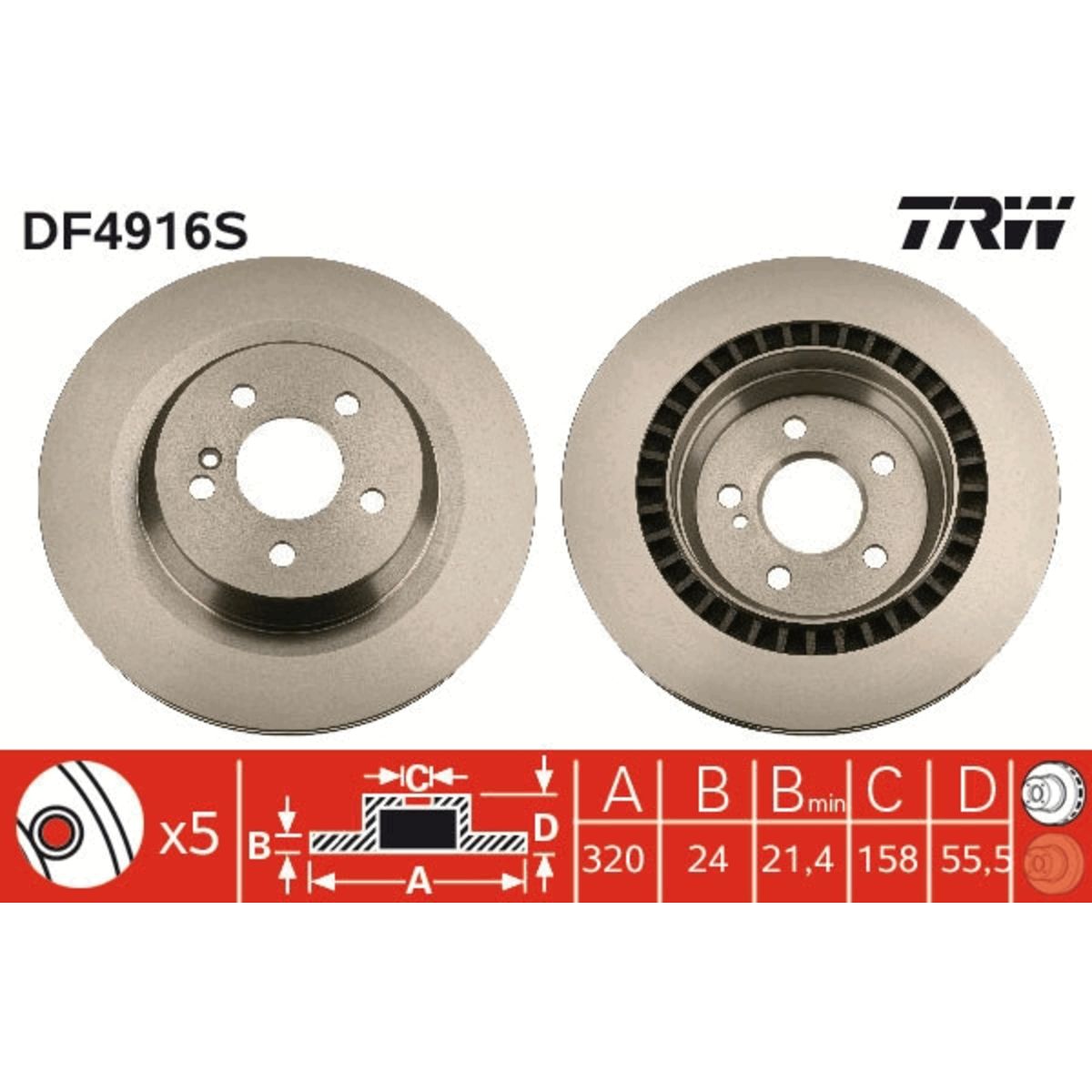 Jarrulevy TRW DF4916S