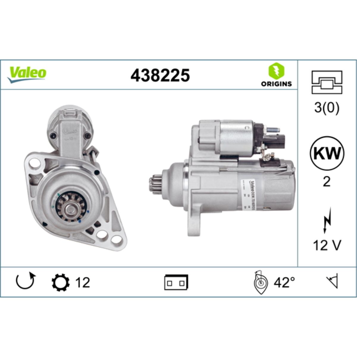 Käynnistysmoottori VALEO 438225