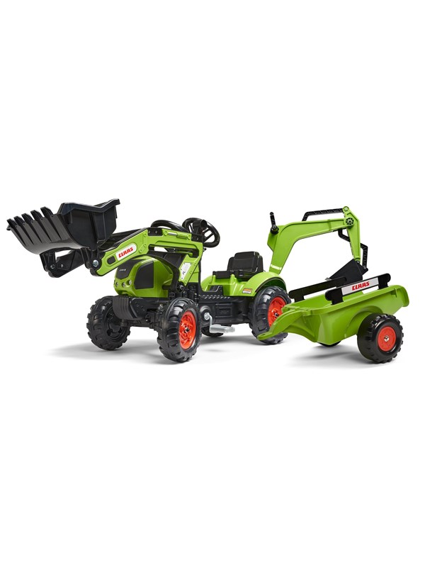 Claas Arion 410 -polkutraktori kärryllä ja etukuormaajalla, Falk Toys