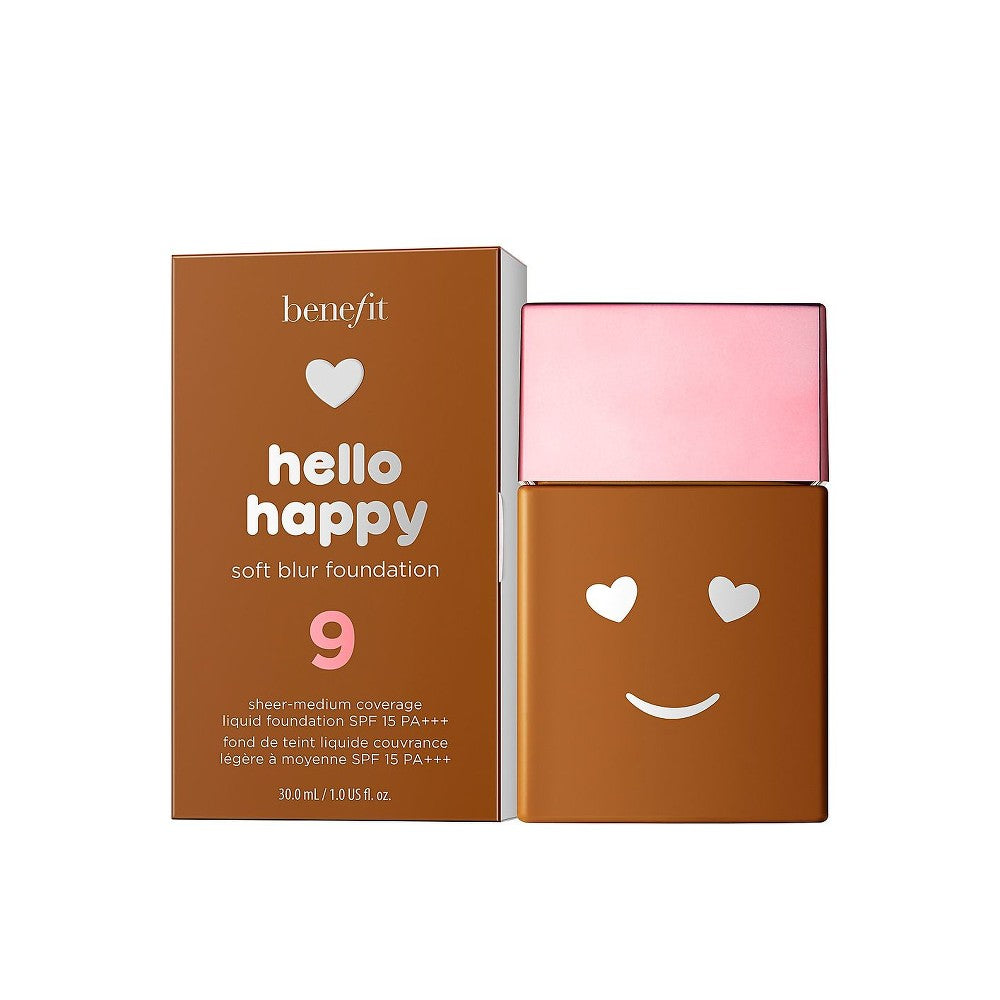 Benefit, Hello Happy Soft Blur, mattapintainen, nestemäinen meikkivoide, 09 Deep Neutral SPF 15 30 ml