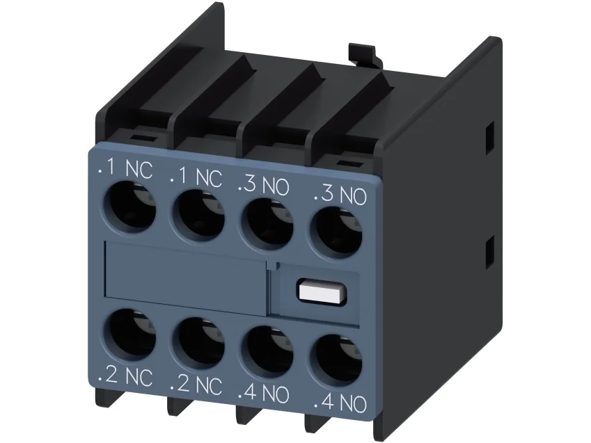 SIEMENS Apukosketinlohko , 2NO + 2NC Jakelu: 1NC, 1NC, 1NO, 1NO, 1NO, koko S00 ja S0, ruuviliitin