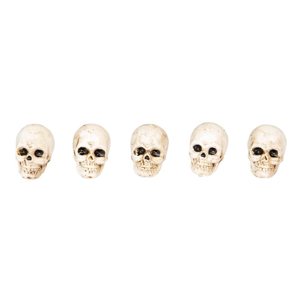 Halloween miniatyyri - Koristepääkallot, 5 kpl