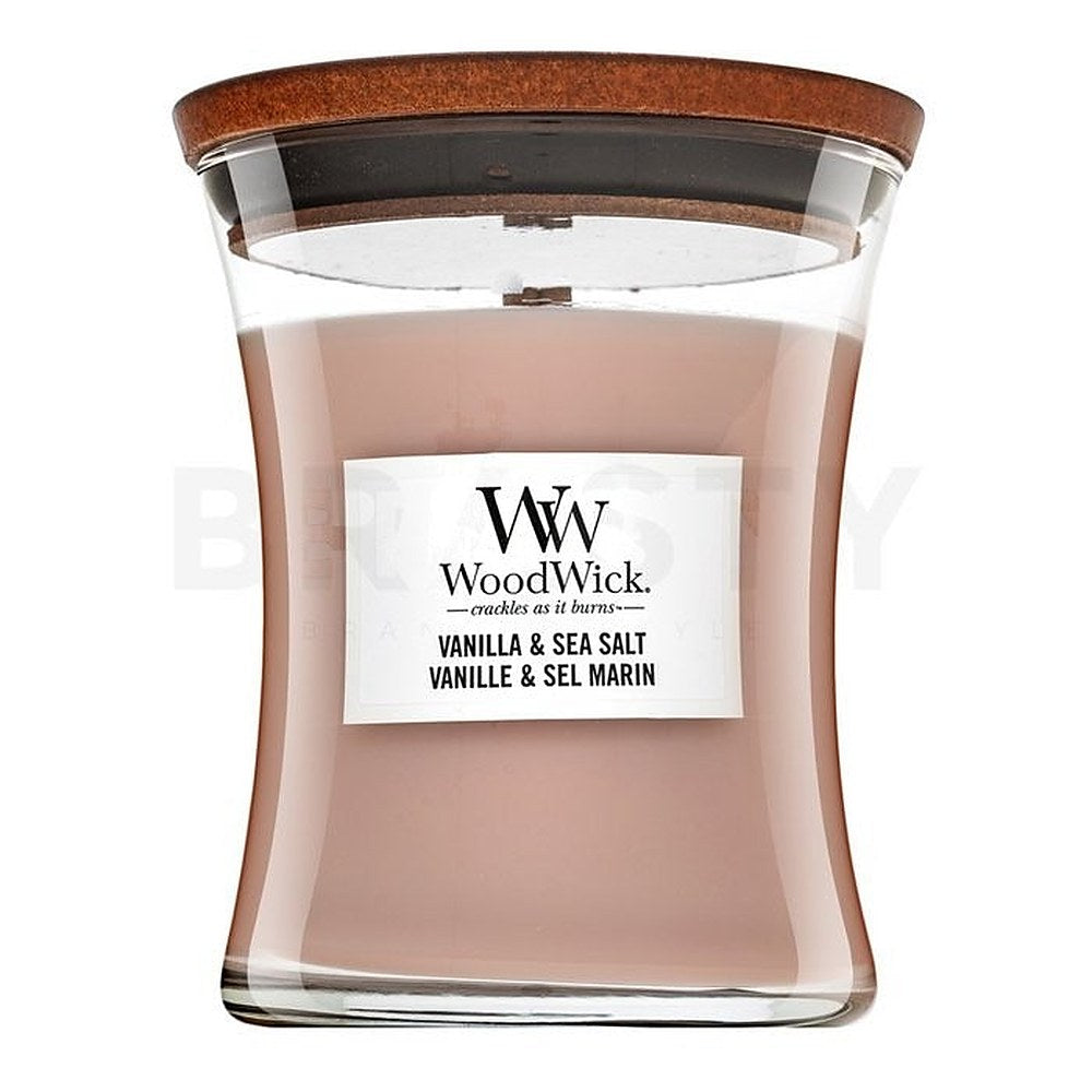 Woodwick Vanilja- ja merisuola-tuoksukynttilä purkissa - 275.0 g