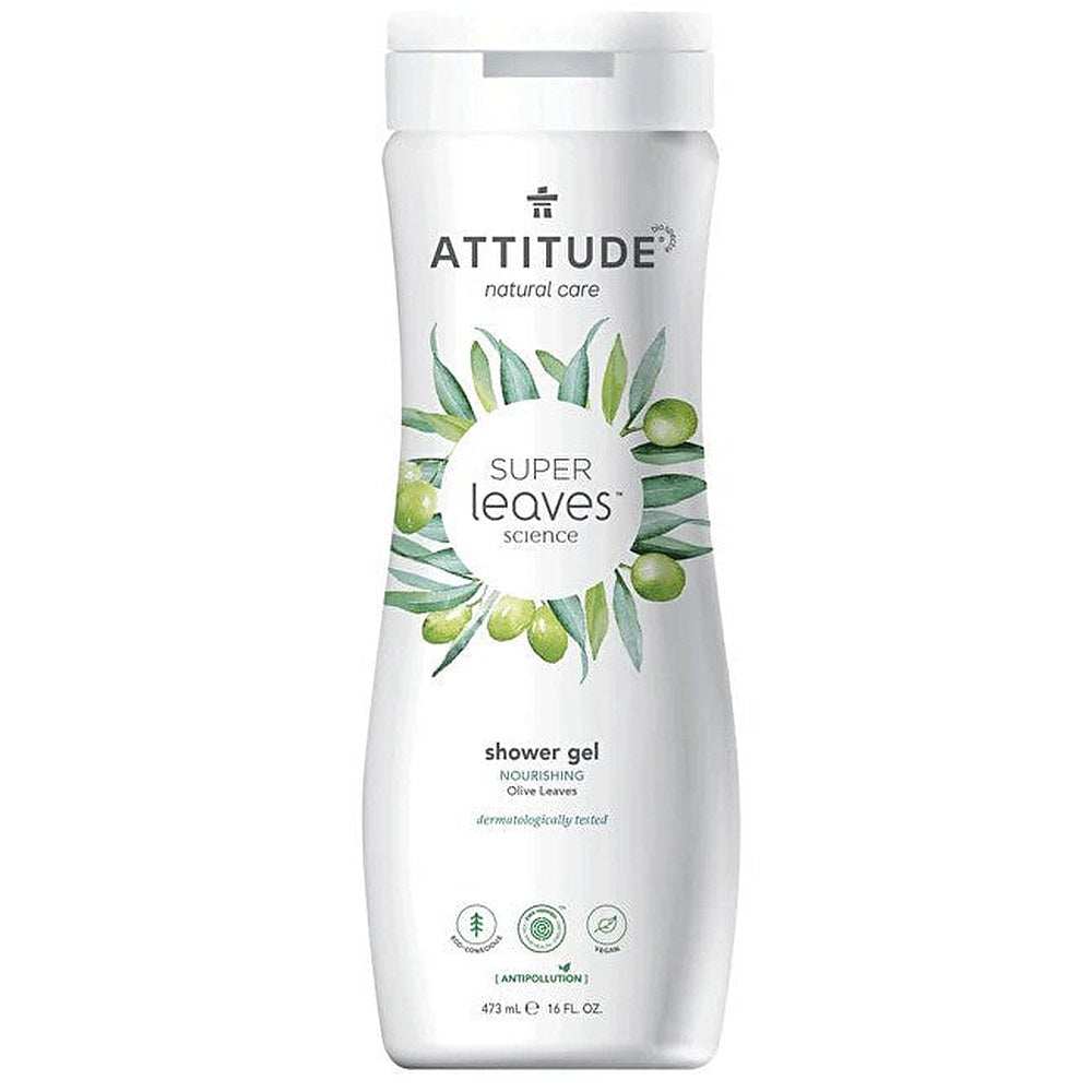 Attitude Super Leaves Olive -suihkugeeli naturale kosteuttava vaikutus 473 ml