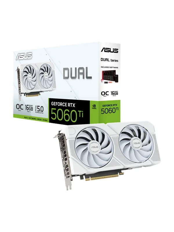 ASUS GeForce RTX 5060 Ti DUAL OC White - 16GB GDDR7 RAM - Näytönohjaimet