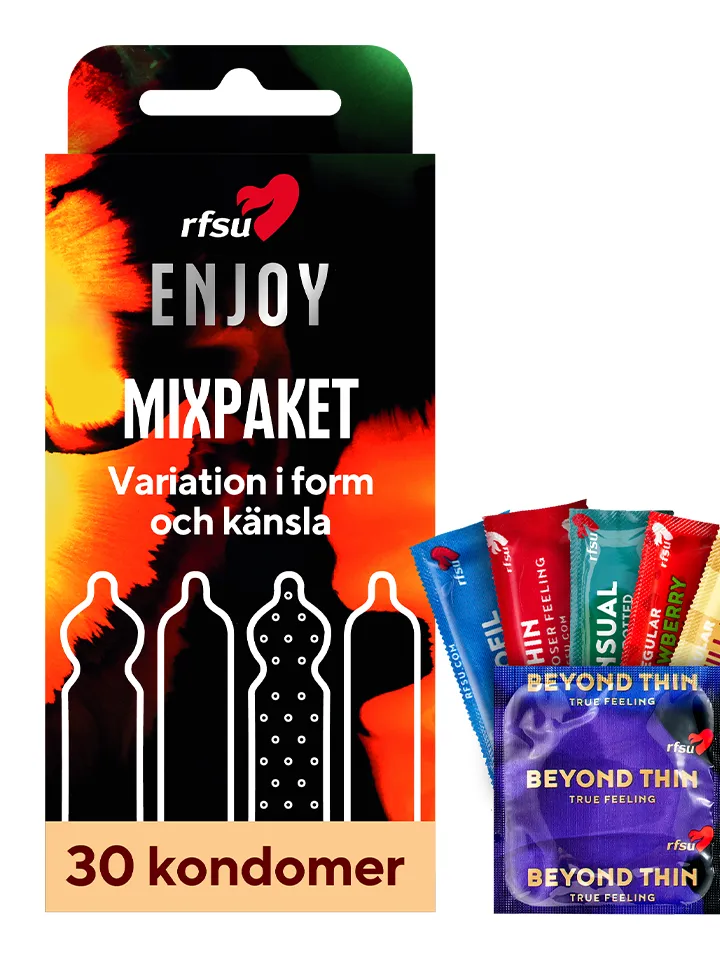 RFSU Enjoy A Mix Of Condoms 30-pack Mixattu paketti kondomeja