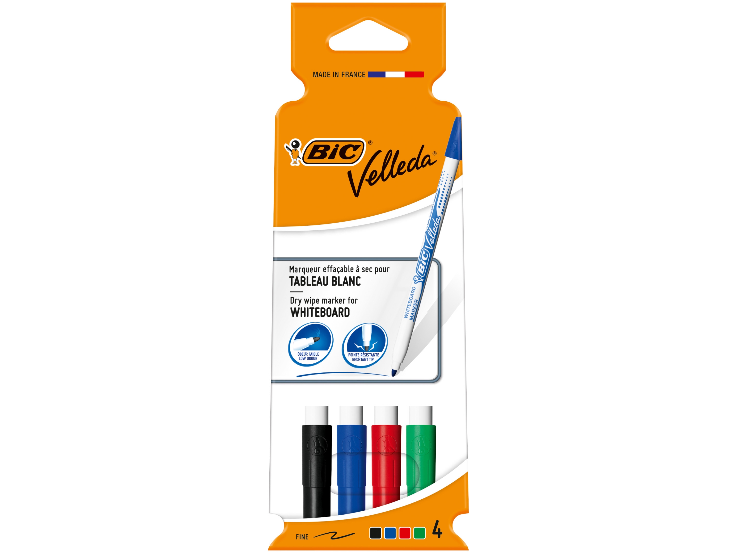 BIC 1199001724, 4 kpl, Musta, Sininen, Vihreä, Punainen, Monivärinen, Valkoinen, 1,5 mm, 1,5 mm