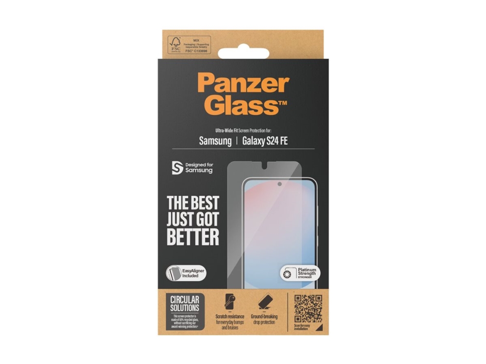 PanzerGlass Screen Protector Samsung Galaxy S24 FE | Ultra-Wide Fit w. Aligner
