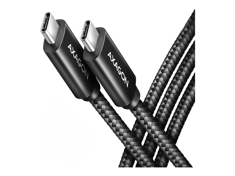 AXAGON BUCM2-CM30AB Latauskaapeli USB-C - USB-C 2.0, 3 m, PD 240 W 5 A, ALU - Musta
