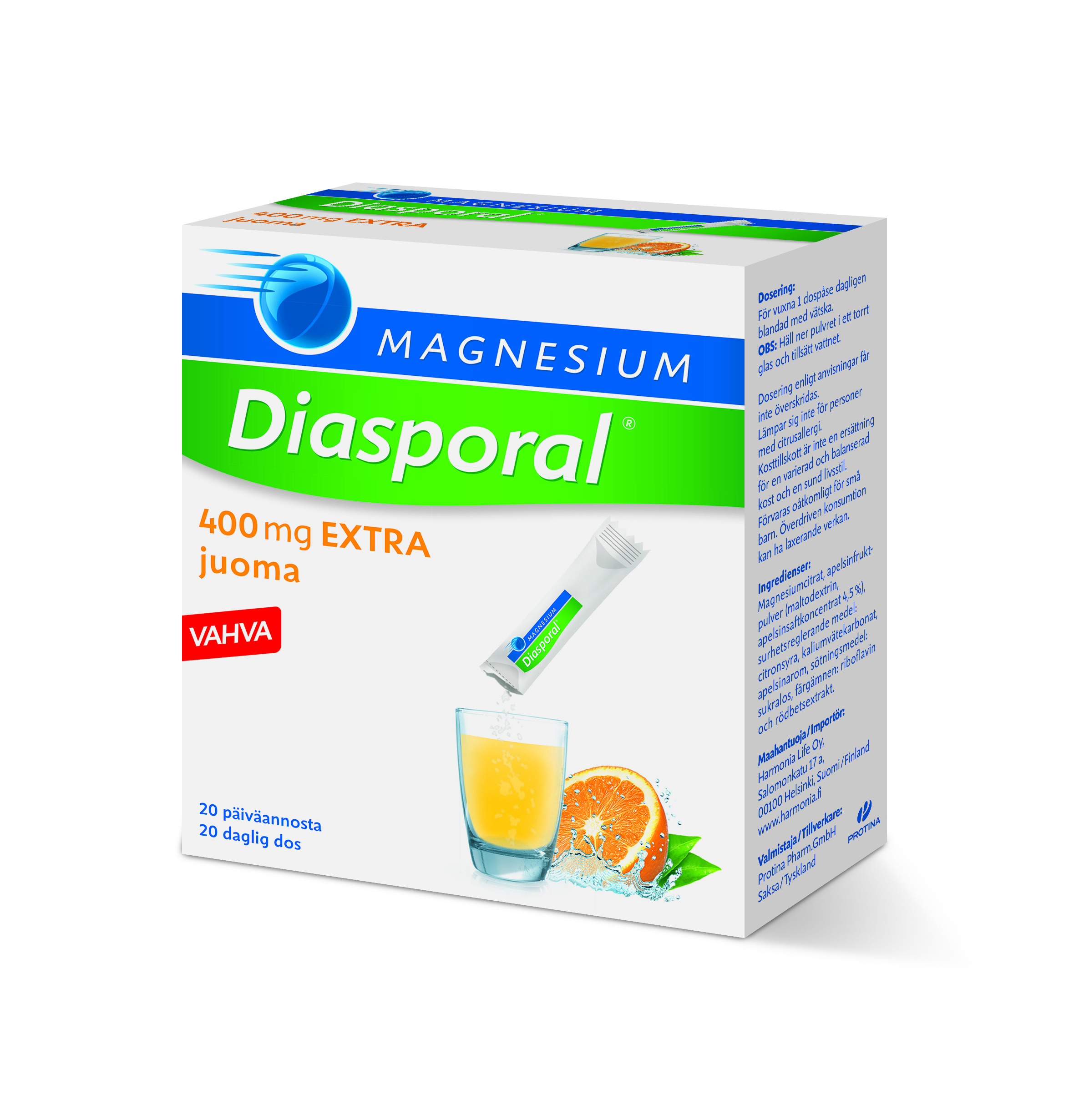 Diasporal magnesium 400 Extra 20 kpl annospussi