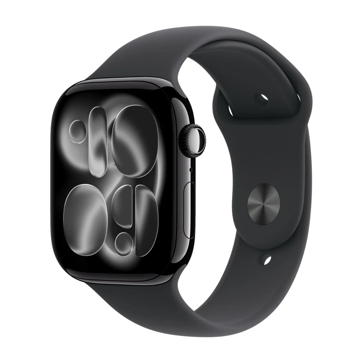 Apple Watch Series 11 GPS + Cellular 46mm Jet Black Aluminium Case with Black Sport Band - S/M