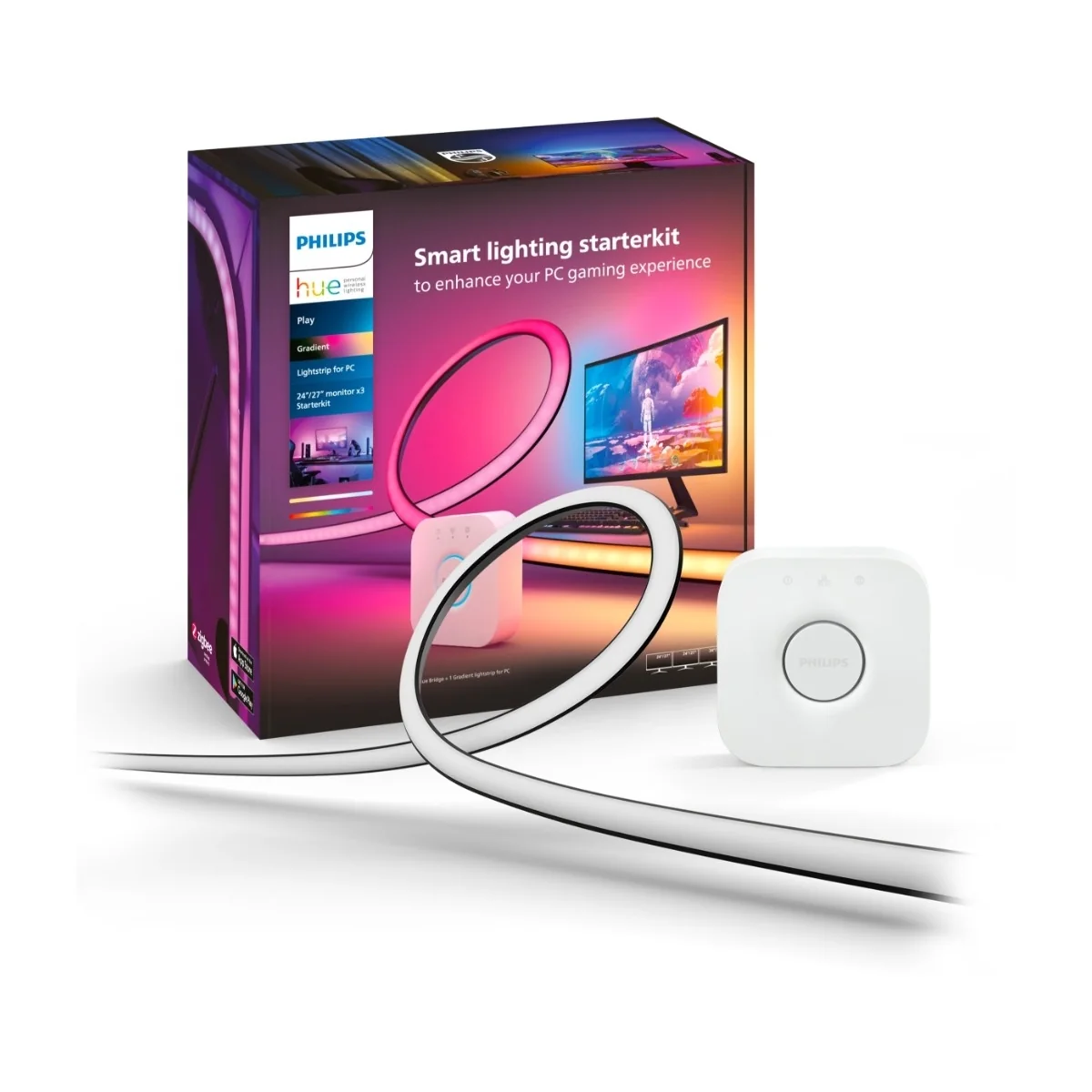 Philips Hue Play Gradient valonauha 3 X 24–27" Näytoille + Hue bridge