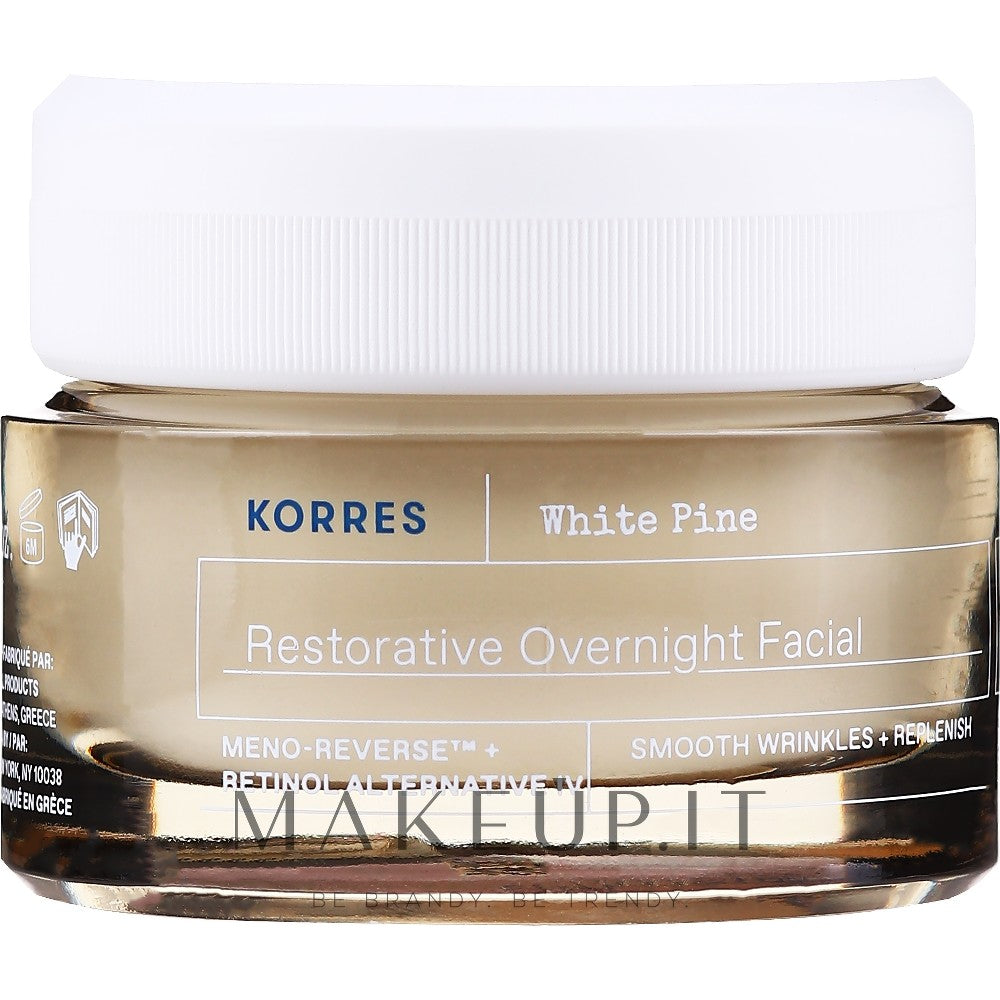 Korres White Pine Restorative Overnight (kuiva ja kypsä iho) - Yön täyttävä kasvovoide - 40ml