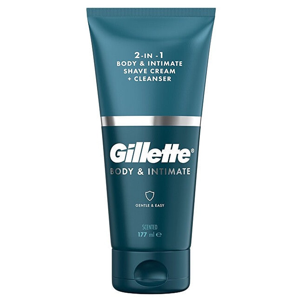 Gillett 2In1 voidetuote vartalo- ja intiimiöljykarvojen poistoon puhdistusemulsiolla miehille 150 ml