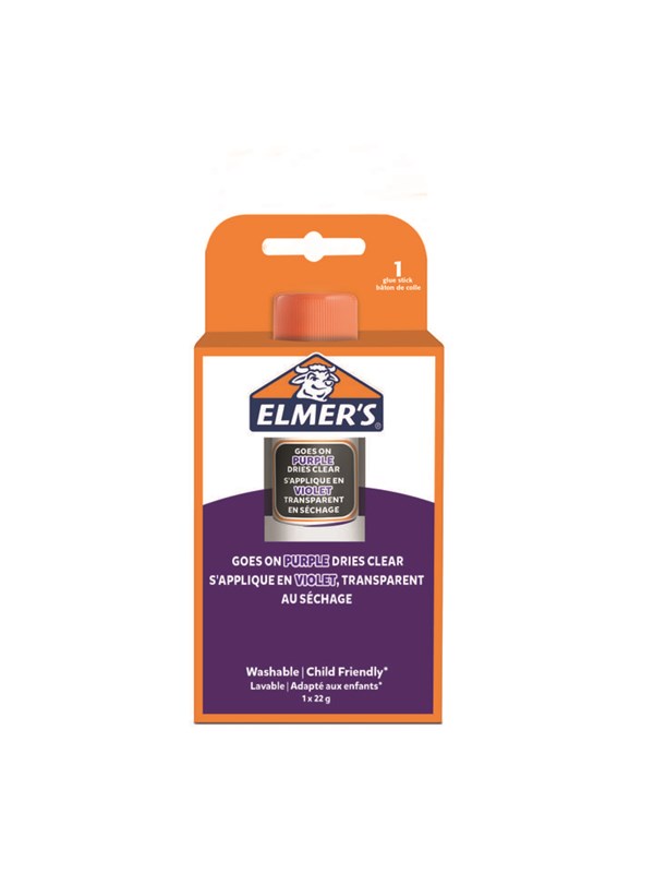 Elmer's katoavaa violettia väriä jättävät liimapuikot | Kuivuvat kirkkaiksi | Sopivat hyvin kouluun ja askarteluun | Pestävät ja sopivat lapsille | 22 g | 1 kpl
