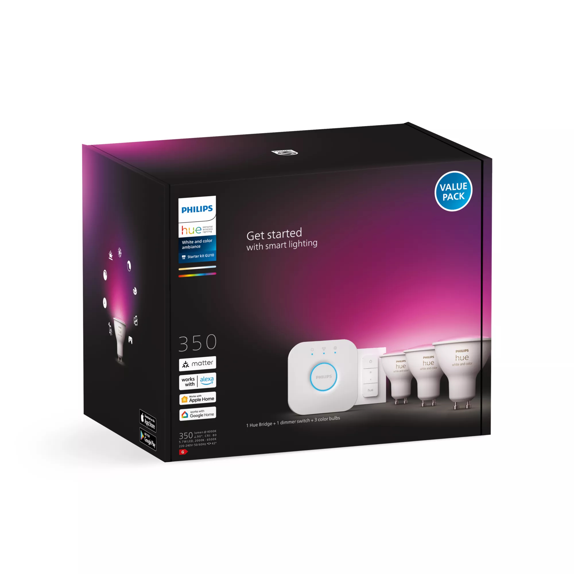Philips Hue Startkit 3 X Gu10 - White And Color Ambiance