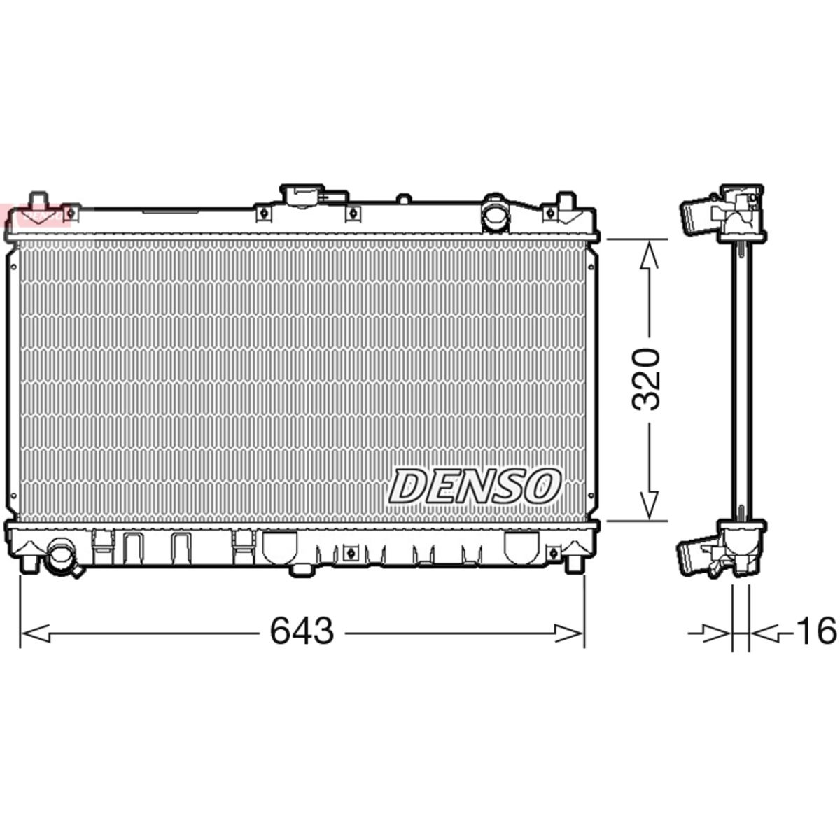 Jäähdytin, moottorin jäähdytys DENSO DRM44031