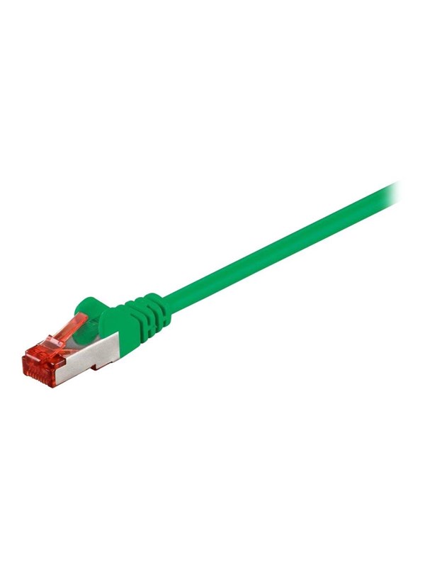 Goobay Patchkabel CAT 6, S/FTP (PiMF), grön, 2 m kopparledare (CU), halogenfri kabelhölje (LSZH)