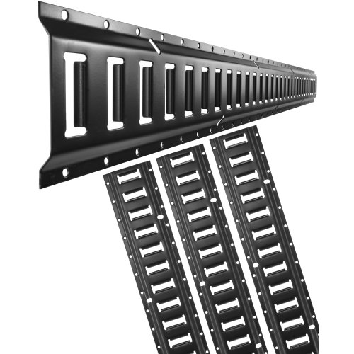VEVOR E Track Tie Down Rail Kit, 5' Steel Rails, 4 Pack, Secure Cargo & Heavy Loads Up to 2000 lbs, Heavy Duty Etrack Rails with Screws for Garages, Vans, Trailers, Motorcycle Tie Downs, ATV Mountings