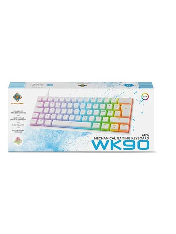 Deltaco GAMING WK90 Mechanical Keyboard - Pelinäppäimistö - Valkoinen