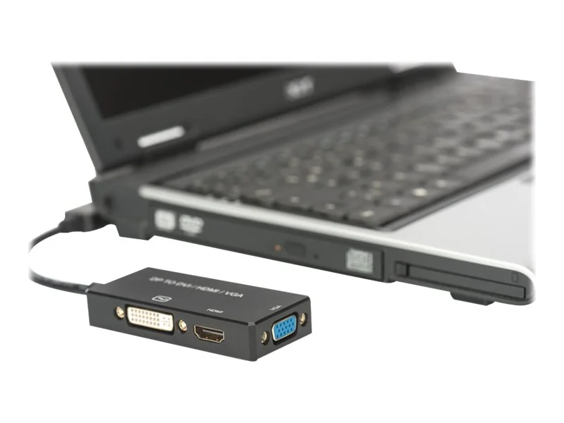 ASSMANN - Videosovitin - DisplayPort uros DB-15, HDMI, DVI-D naaras - 20 cm - kolminkertaisesti suojattu - musta - muotoiltu, 4K-tuki