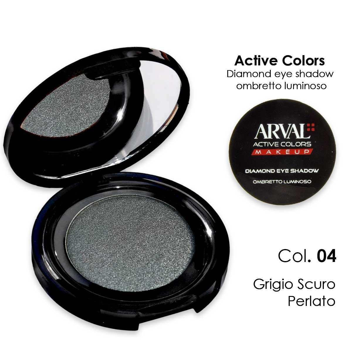 Arval Diamond Eye Shadow N. 04 - Helmiäisharmaa Tumma Kirkas Luomiväri