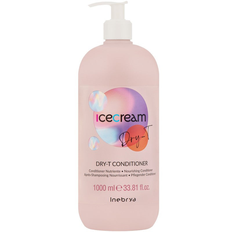 Inebrya Ice Dry-T -hoitoaine (kuiville, pörröisille ja kemiallisesti käsitellyille hiuksille) - 1000ml