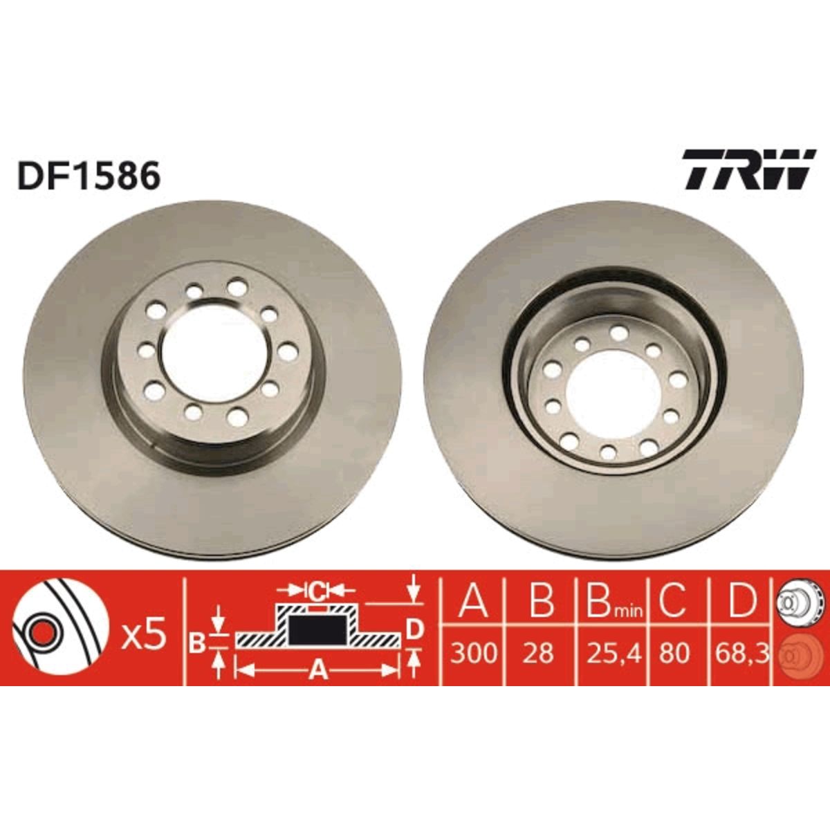 Jarrulevy TRW DF1586