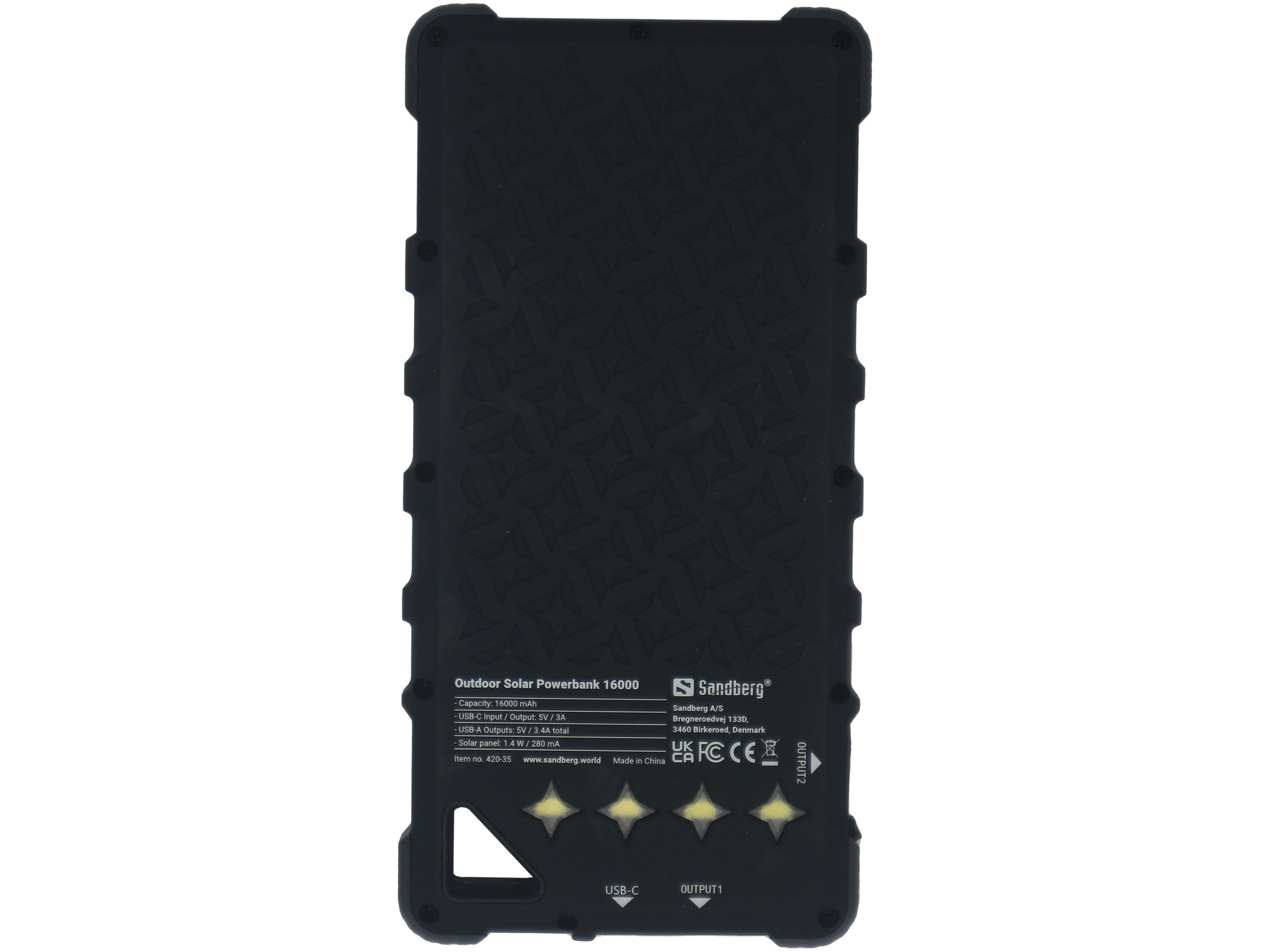 Sandberg Outdoor Solar Powerbank 16000mah Musta