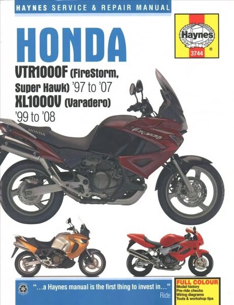Honda VTR1000F (FireStorm, Super Hawk) (97 - 07) & XL1000V (Varadero) (99 - 08) Haynes Repair Manual