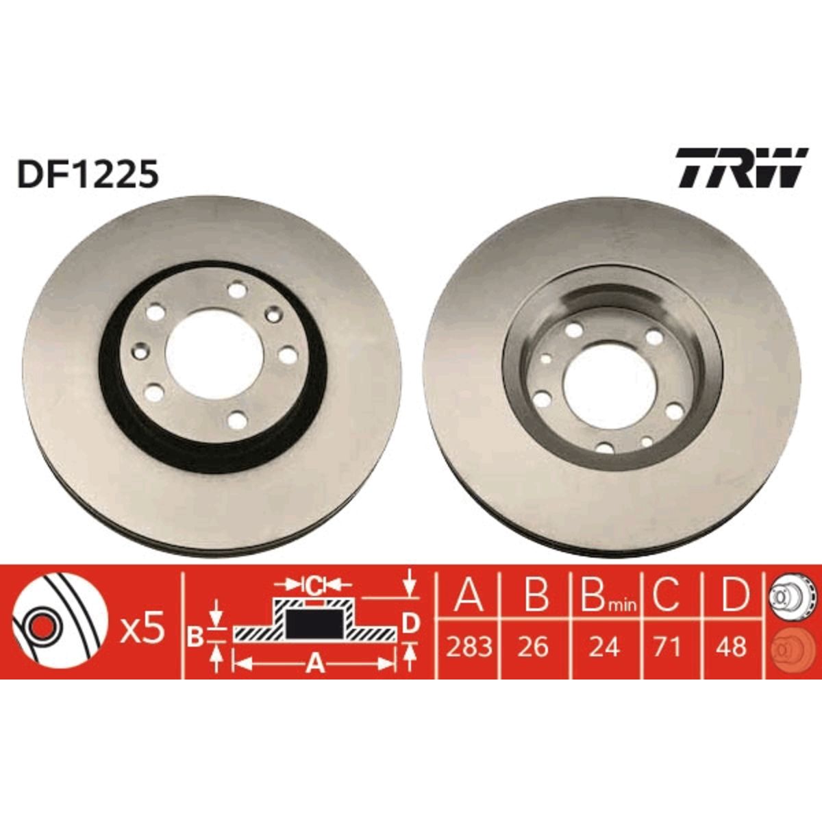 Jarrulevy TRW DF1225