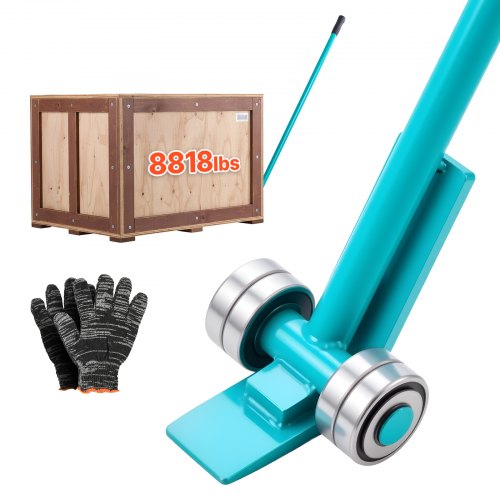VEVOR Prylever Bar, 4 T Weight Capacity, 1.4 m Carbon Steel Handle Lever Dolly, Pry Lever Bar with Wheels for Large Pallets, Heavy Items, Concrete Blocks, Heavy Duty Equipment Handling