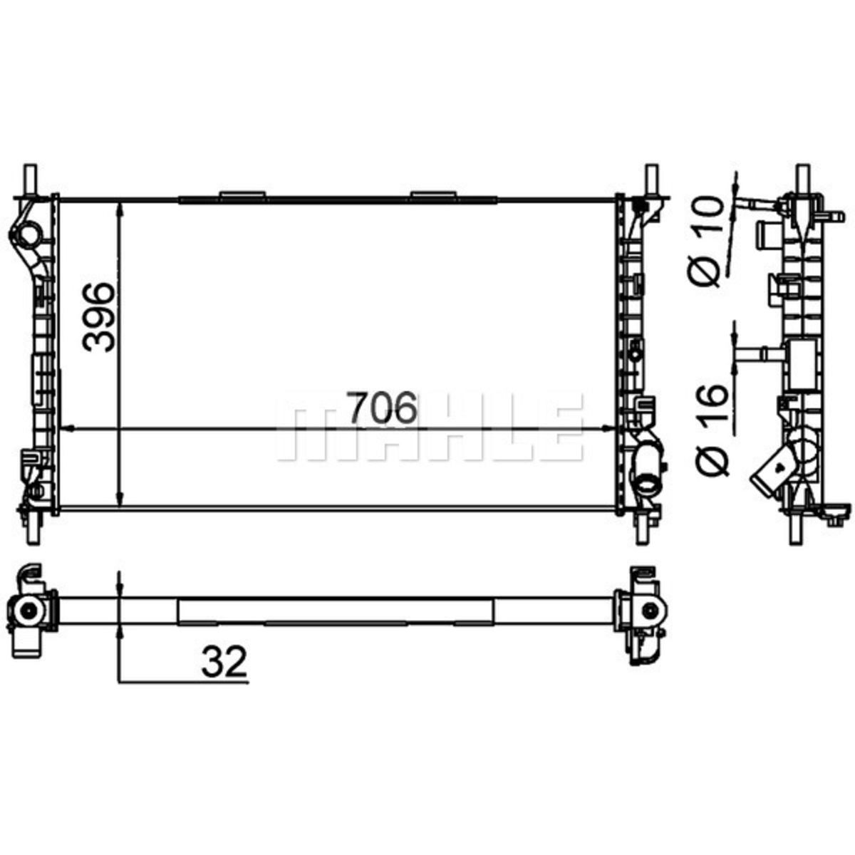 Jäähdytin, moottorin jäähdytys MAHLE CR 1196 000P
