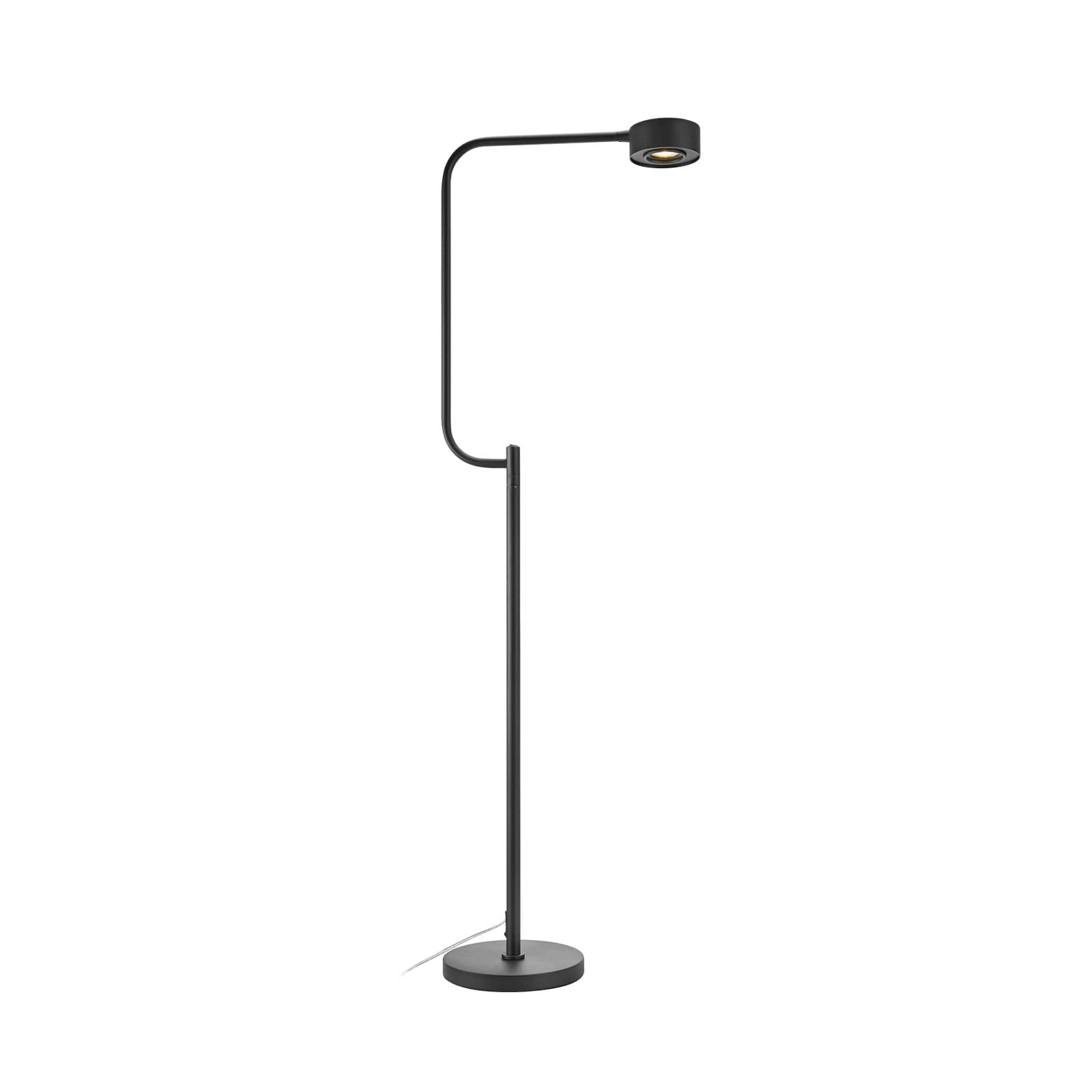Hugo LED-lattiavalaisin, musta, rauta, korkeus 130 cm, himmennettävä - Markslöjd - Työhuone / toimisto - Metalli - Yksilamppuinen
