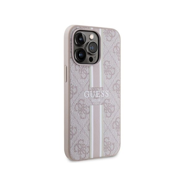 GUESS GUHMP13LP4RPSP iPhone 13 Pro / 13 6.1" pink/pink hardcase 4G Printed Stripes MagSafe