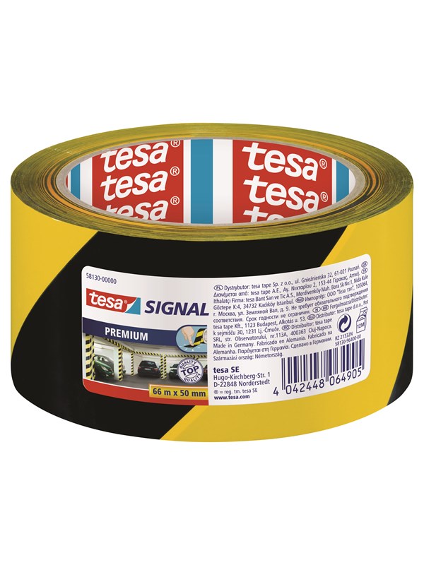 tesa Signal Premium Warning Merkintä Tape 66m x 50mm Yellow-Black