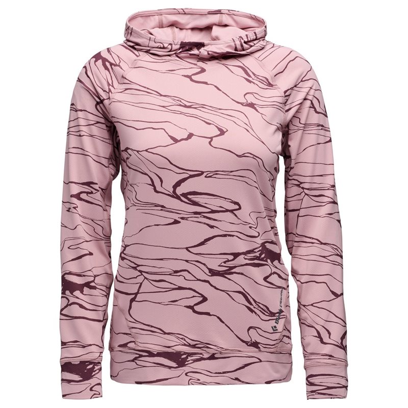 Black Diamond W Alpenglow Hoody Relief-Meadow Rose-Fig - XL