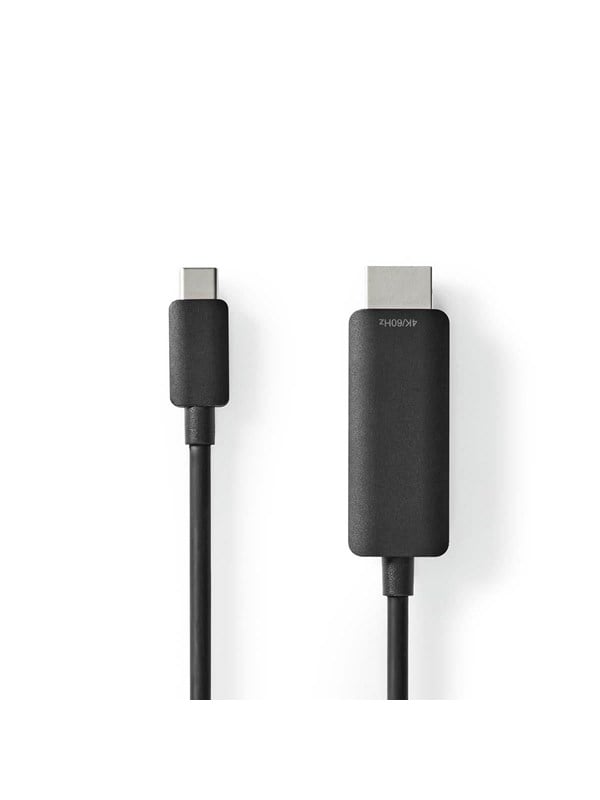 Nedis USB-CTM Sovitin | USB 3.2 Gen 1 | USB-CTM Uros | HDMITM liitin | 4K@60Hz | 1.00 m | Pyöreä | Niklattu | PVC | Musta | Label