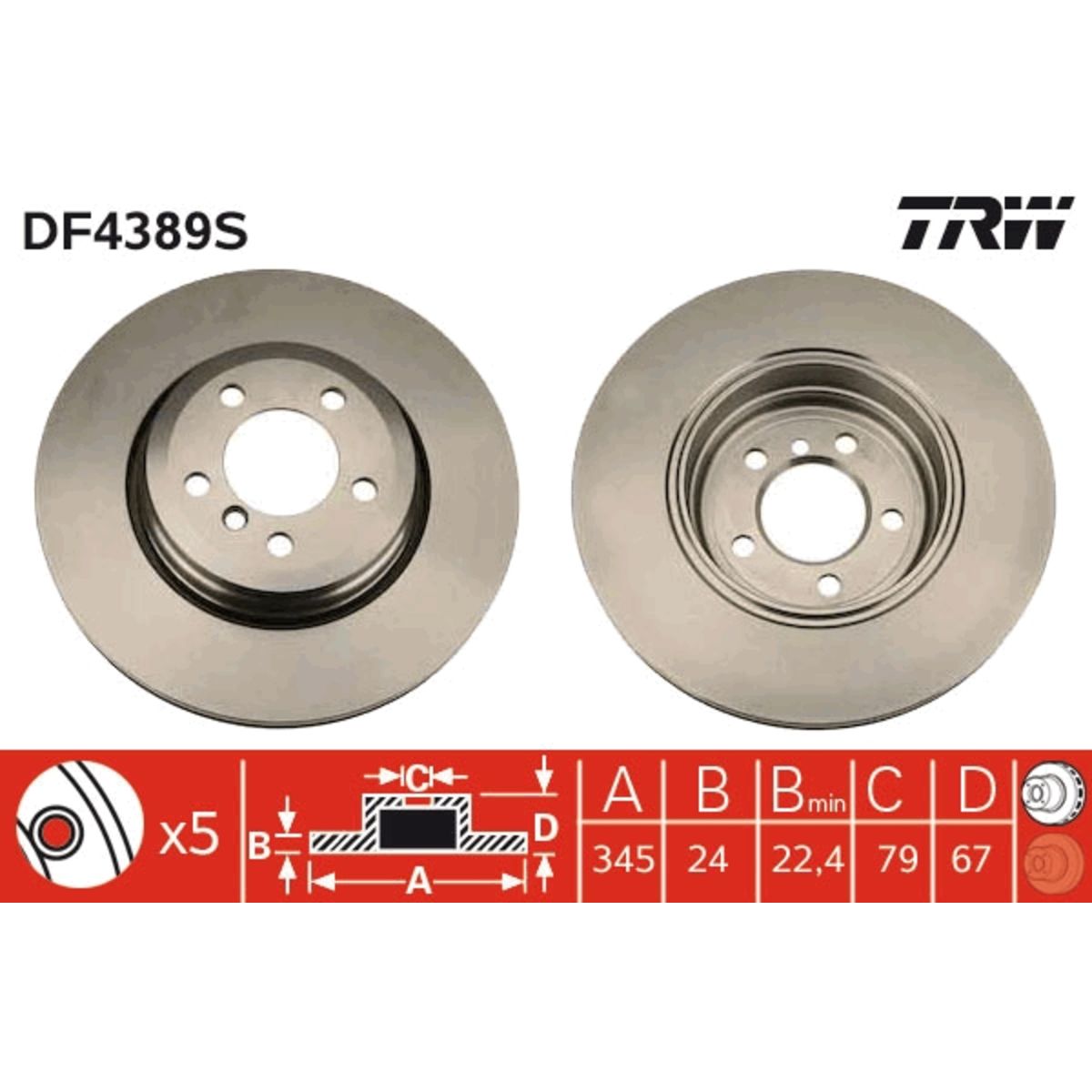 Jarrulevy TRW DF4389S