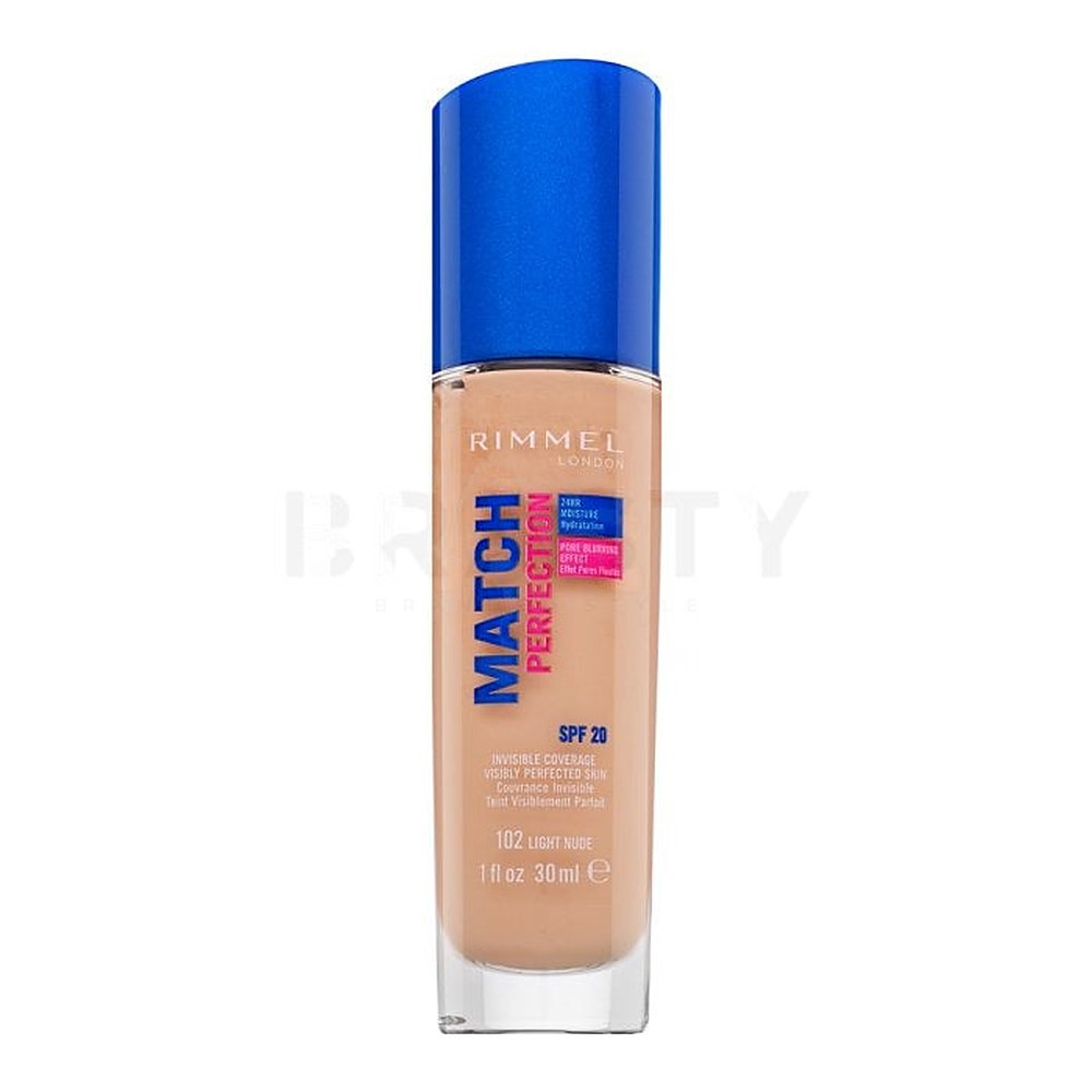 Rimmel Match Perfection Liquid Foundation SPF 20 Color 102 Light 30ml