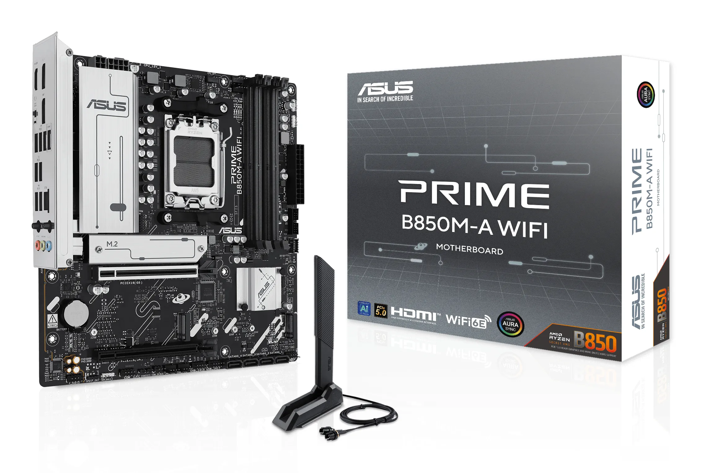 ASUS PRIME B850M-A WIFI Emolevy - AMD B850 - AMD AM5 - DDR5 RAM - Micro-ATX