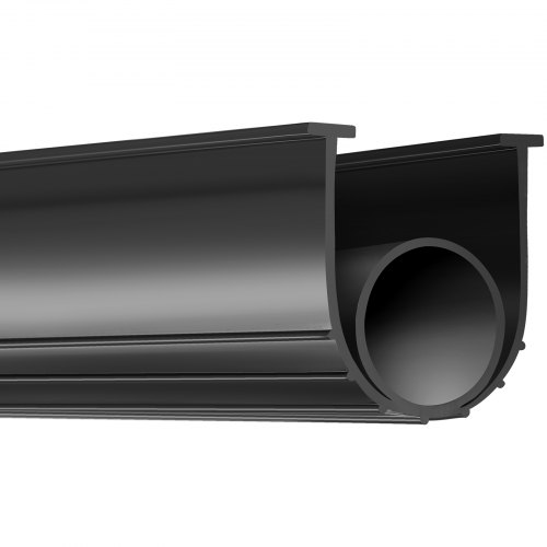 VEVOR Garage Door Seals Bottom Rubber, U Shape +O Ring Combination Garage Door Bottom Weather Seal, 3.05 m Weatherproofing Garage Door Seal, 8 mm T-ends and 9.5 cm Width, for Doors, Black