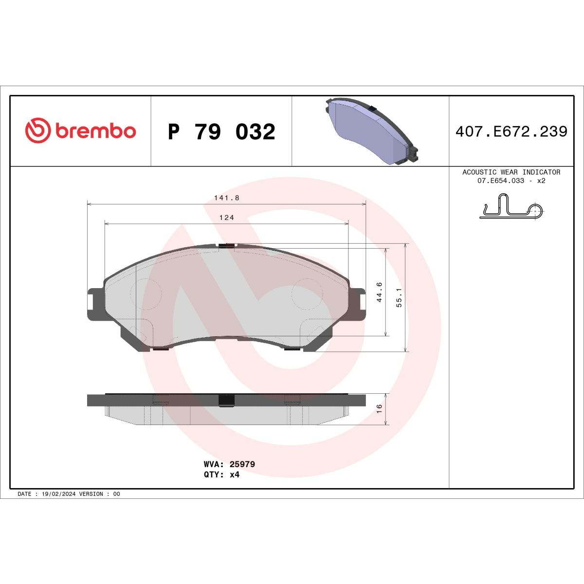Jarrupalat, levyjarru BREMBO P 79 032